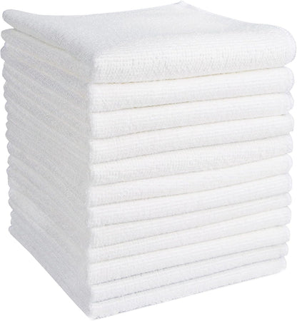 AIDEA Microfiber Cleaning Cloth 12PK, Dish Cloths White, Strong Water Absorption, Lint Free Rags, Scratch Free, Streak Free Microfiber Towels, Kitchen Dish Towels White, 11.5"x 11.5"