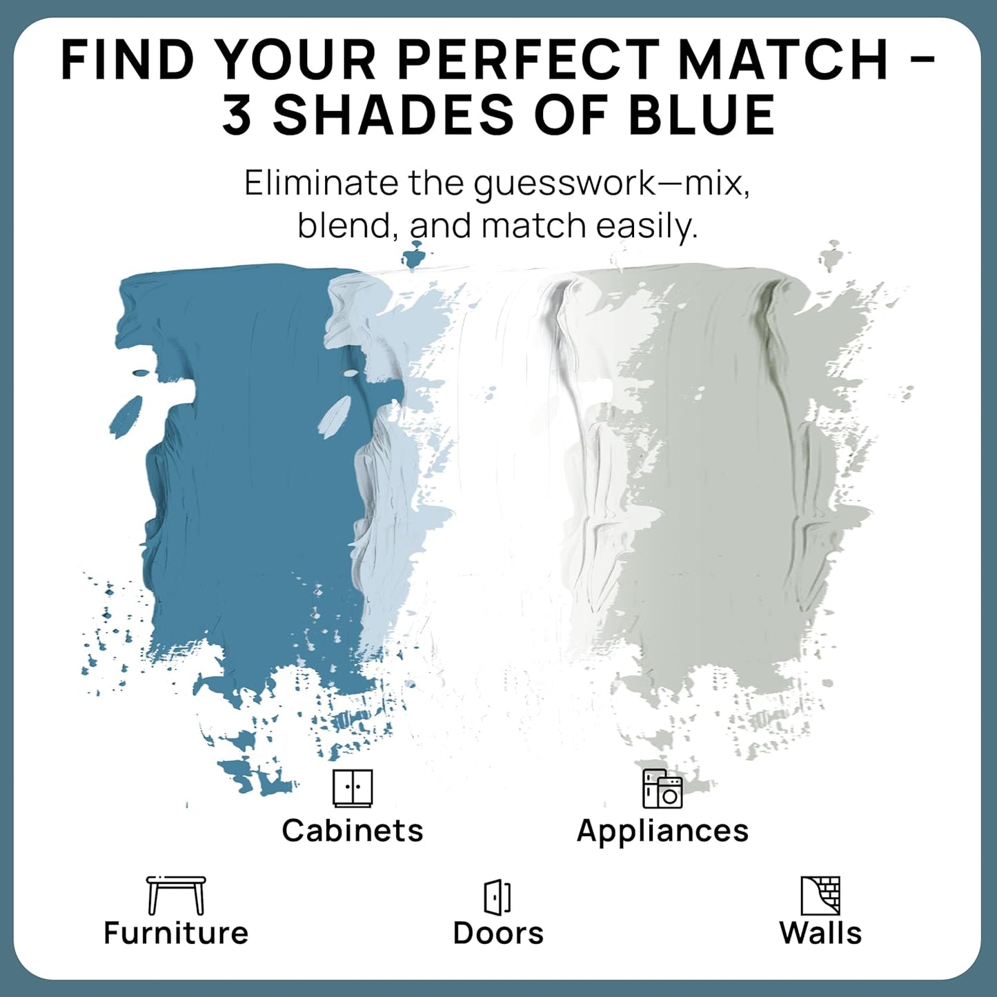 spot. Touch-Up Paint | Matte Finish for Cabinets, Walls, Doors & Furniture | Multi-Tone Blue Repair Kit | Quick-Dry, Self-Priming, Low-Odor, Eco-Friendly | No-Sanding or Primer Needed | 3 Pack