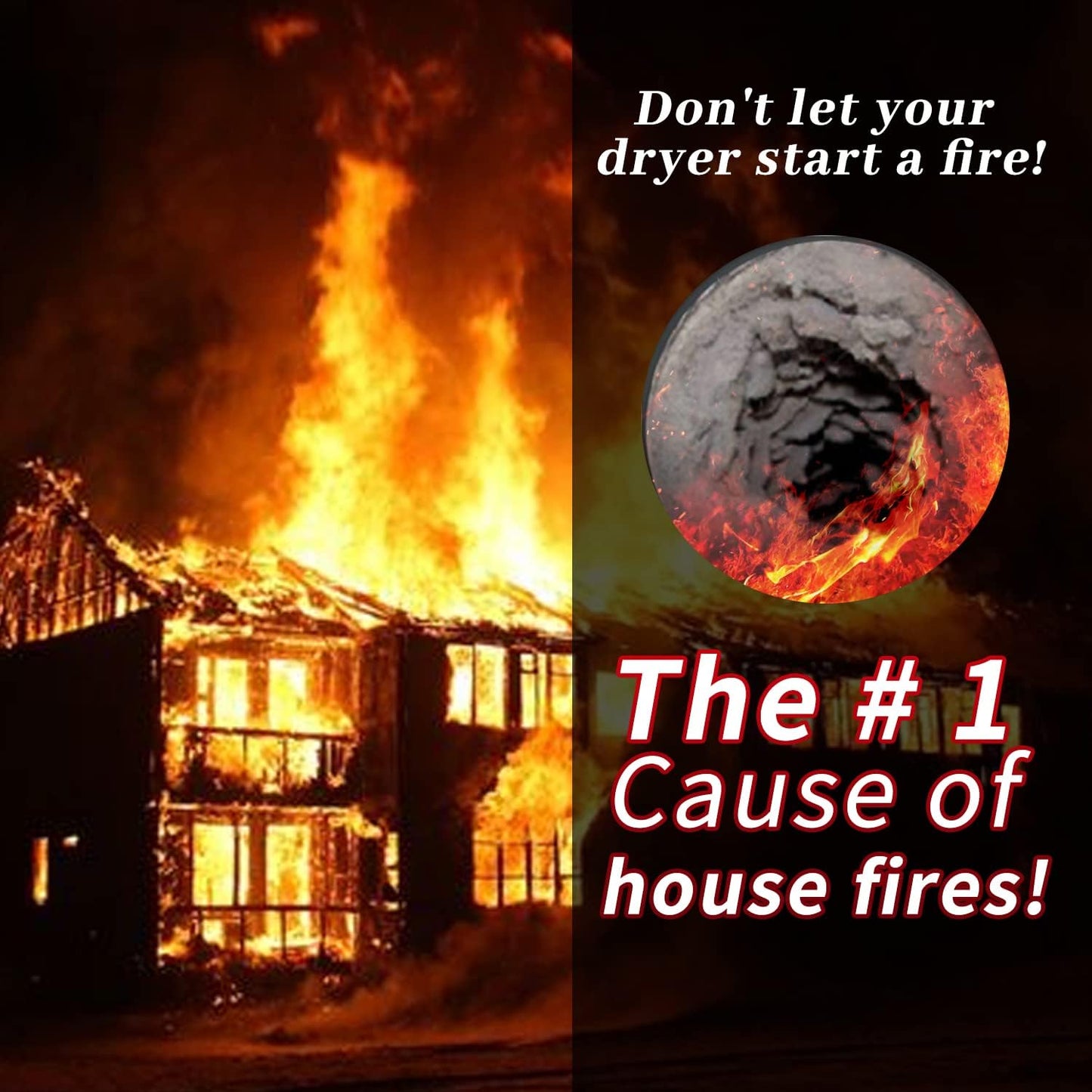 HOKLNUSE Dryer Vent Cleaner Kit Chimney Sweep Cleaning Tools Pellet Stove Cleaner Kit Air Dryer Duct Fireplace Brushes for Easy Lint Cleaning with 4" and 6" Brush Heads (Medium Duty, 20Feet)