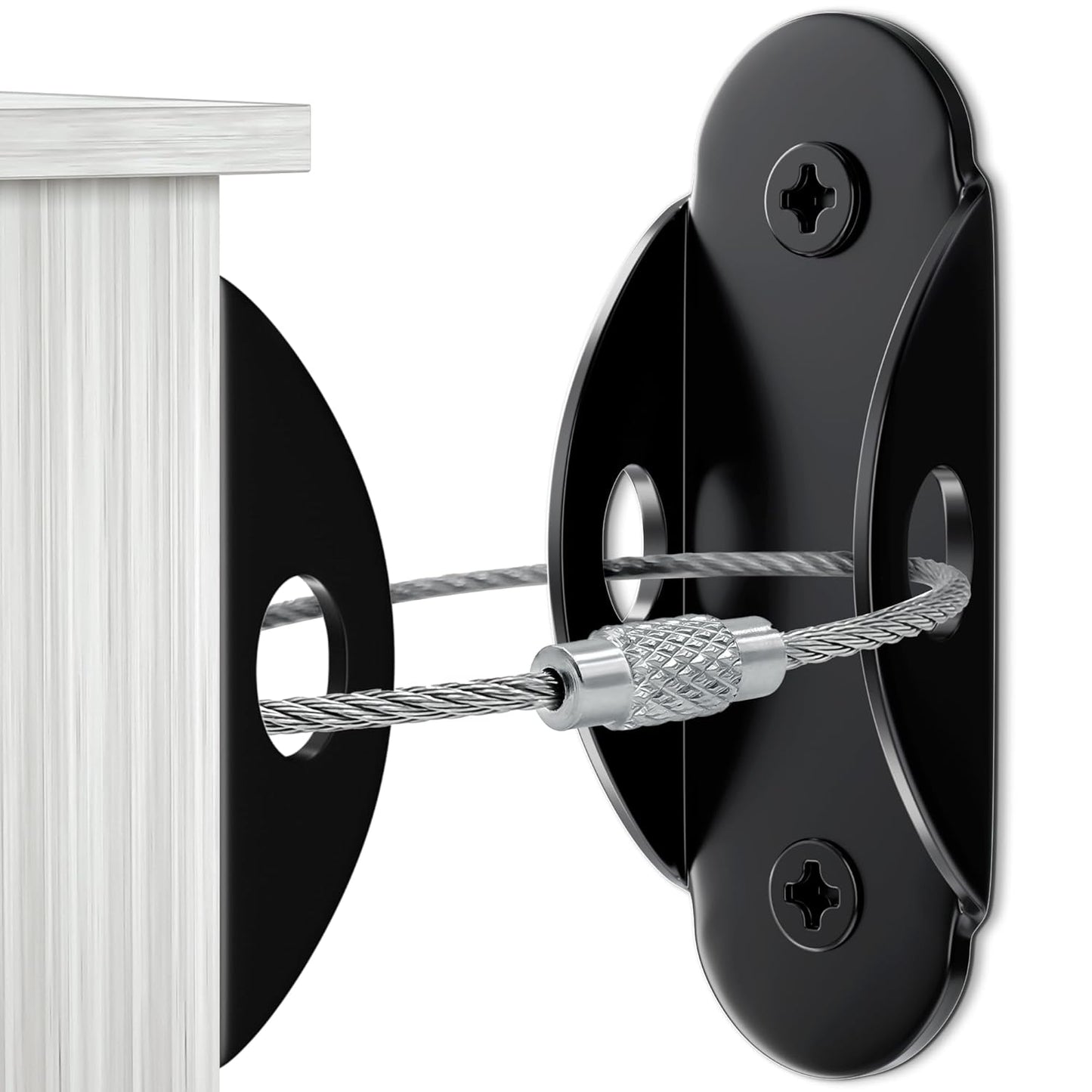 10 Pack Furniture Wall Anchors for Baby Proofing, Anti Tip Furniture Anchors, Secure 400 Pound Furniture, Dresser, Bookcase to Wall Prevent Falling, Earthquake Straps for Child Safety (Black)