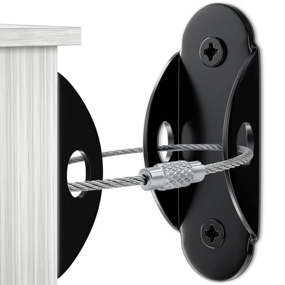 10 Pack Furniture Wall Anchors for Baby Proofing, Anti Tip Furniture Anchors, Secure 400 Pound Furniture, Dresser, Bookcase to Wall Prevent Falling, Earthquake Straps for Child Safety (Black)