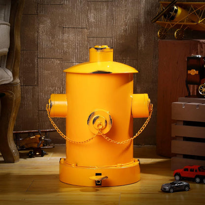 Hoolerry Fire Hydrant Trash Can Retro Creative Garbage Can with Inner Bucket Large Capacity Wrought Iron Pedal Trash Can Indoor Outdoor Waste Bins for Park Garden Kitchen Garbage (Yellow, Small)