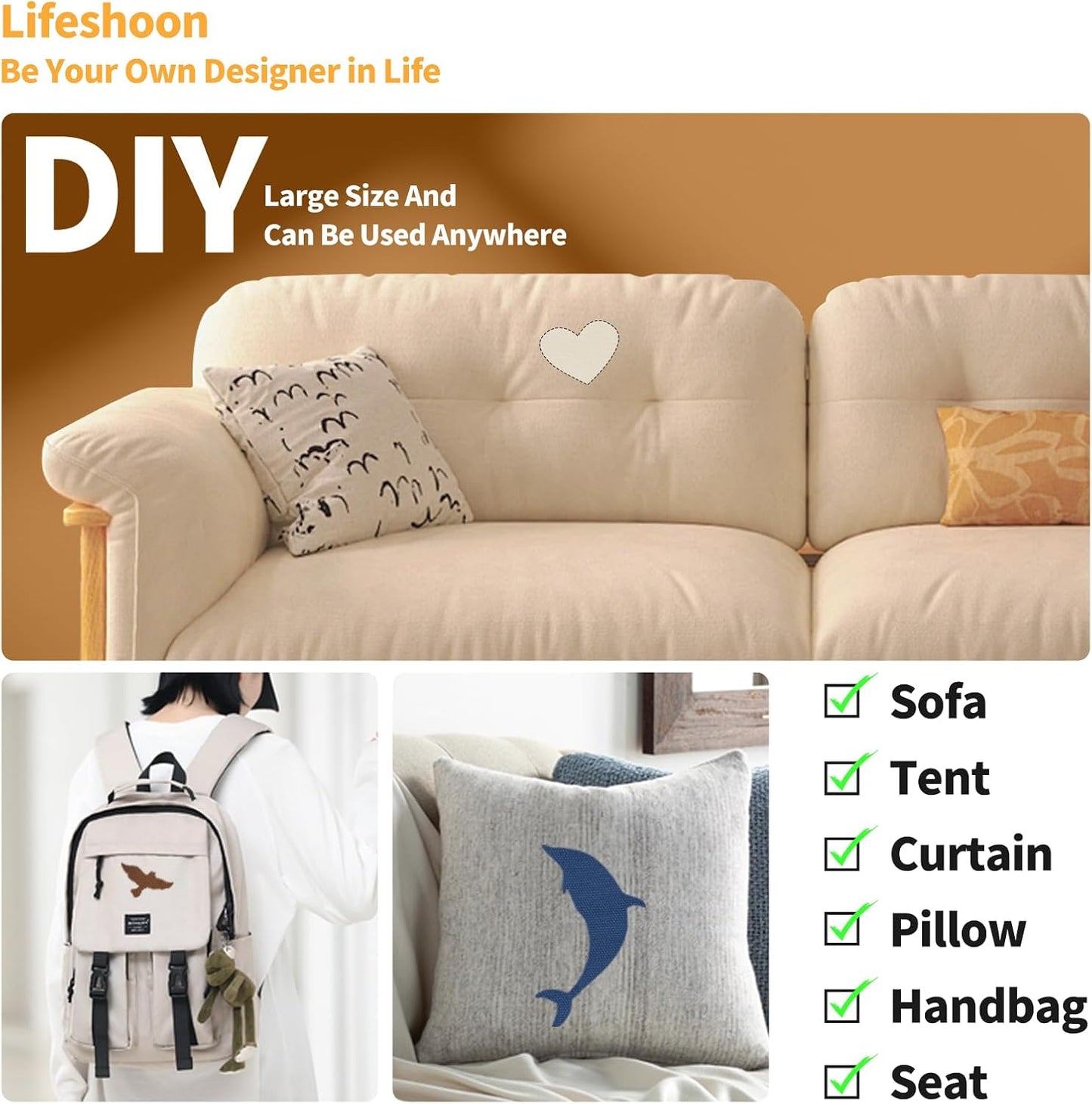 Fabric Repair Patches, 17X158 Inch Canvas Self-Adhesive Fabric Patches Tape Durable, DIY Large Canvas Repair for Sofa, Couches, Furniture, Chair, Clothing （17X158 Inch, White）