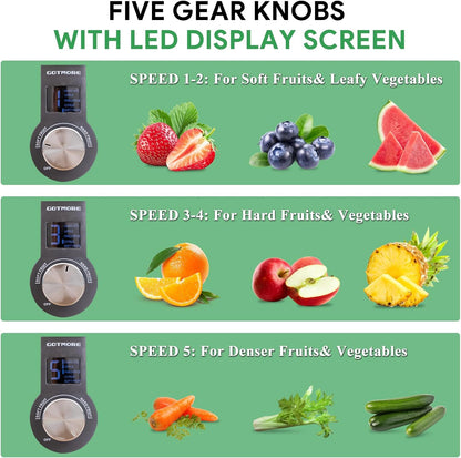 Juicer Machine, Blender & Grinder Combo 3 in 1 for Smoothies, Juice, Processing, Grinding & More 1300W Centrifugal Juice Extractor for Fruit Vegetable with 5 Speeds LCD Screen, Easy to Clean