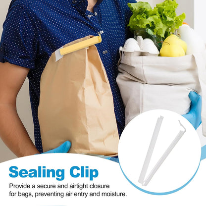 PATIKIL Sealing Clips 4.3 Inch, 10 Pack Reusable Plastic Bag Clip Clamp Sealer for Food Storage Snack Bag Home Kitchen, White