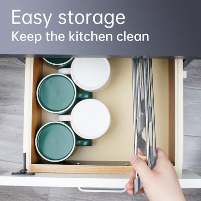 Tomorotec Triangle Roll-Up Dish Drying Rack for Sink Corner Small Foldable Stainless Steel Over The Sink Multipurpose Kitchen Drainer Caddy Organizer Storage Space Saver Shelf Holder (Gray)