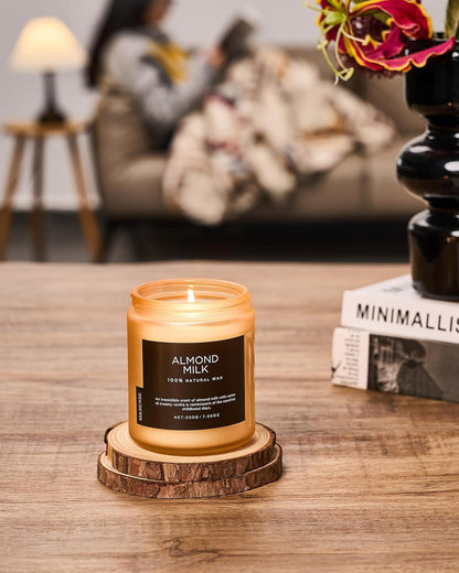 M&SENSE Creamy Vanilla Scented Candle, Clean Non Toxic for Women Teacher Friends, 7.05oz 50 Hours Bunr Time for Holiday Gifts, Single Wick Soy Wax Clean Candle Home Sweet for Housewarming