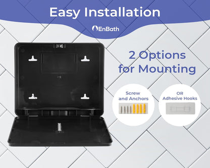 Multifold Paper Towel Dispenser Wall Mount (Black, 2-Pack), Folded Hand Towel Dispenser for Bathroom/Restroom, Commercial Paper Towel Holder, Trifold Paper Towels Dispenser by EnBath