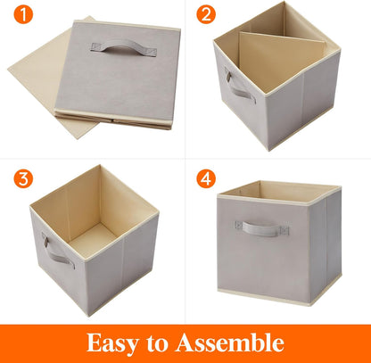 Lifewit 13 Inch Storage Cubes, 10 Packs Cube Storage Bins, Foldable Fabric Bins, Multi-color Organizers Decorative Organizing Baskets for Shelves for Closet, Utility Room, Storage Room, Light Gray