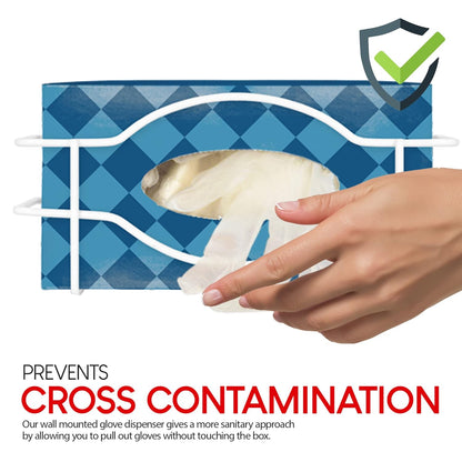 Stock Your Home (White Metal Single Gloves Dispenser, Tissue Box Shelf, Glove Box Holder Wall Mount, For Kitchen, Cleaning Closet, Lab, Exam, Office