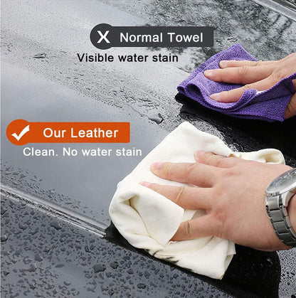 Chamois Cloth for Car - 35'' x 23.6'' (5.7 sq ft) - Extra Large Drying Natural Shammy Towel Real Leather Washing Cloth Cleaning Car Wipes