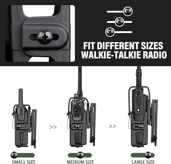 Molle Universal Radio Holster, Secure Fit, Easy Attachment for Outdoor, Tactical, and Work Use, Compatible with Motorola APX6000 XTS5000 XTS2500, Kenwood TK-2000, Hytera PD700 PD782