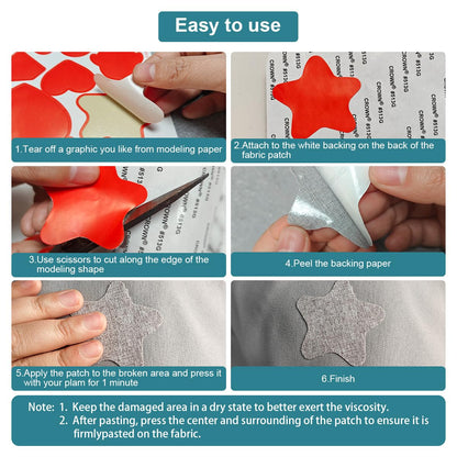 J.CARP 2Pcs Linen Repair Patches, Large Self-Adhesive Fabric Patch for Sofas, Couch, Furniture, Car Seats (8 * 11 inches-2PCS Khaki)