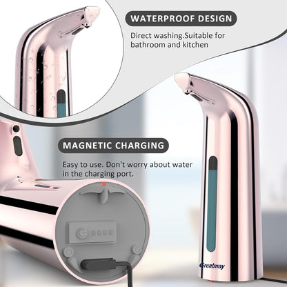 Convenient Automatic Soap Dispenser,4 Adjustable Levels Touchless Hand Sanitizer Pump with Infrared Sensor, 400 ml Countertop Electric Soap Dispenser