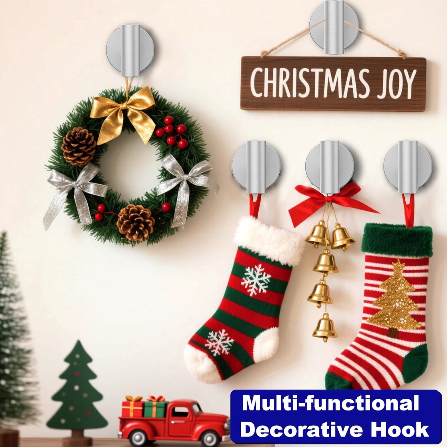 Suction Cup Hooks, Shower Hooks for Inside Shower – Removable Towel Hooks for Bathroom Window Glass Mirror Tile, Bath Robe Looafh Hook for Hanging – Waterproof & Rustproof, Silver(4 Pack)