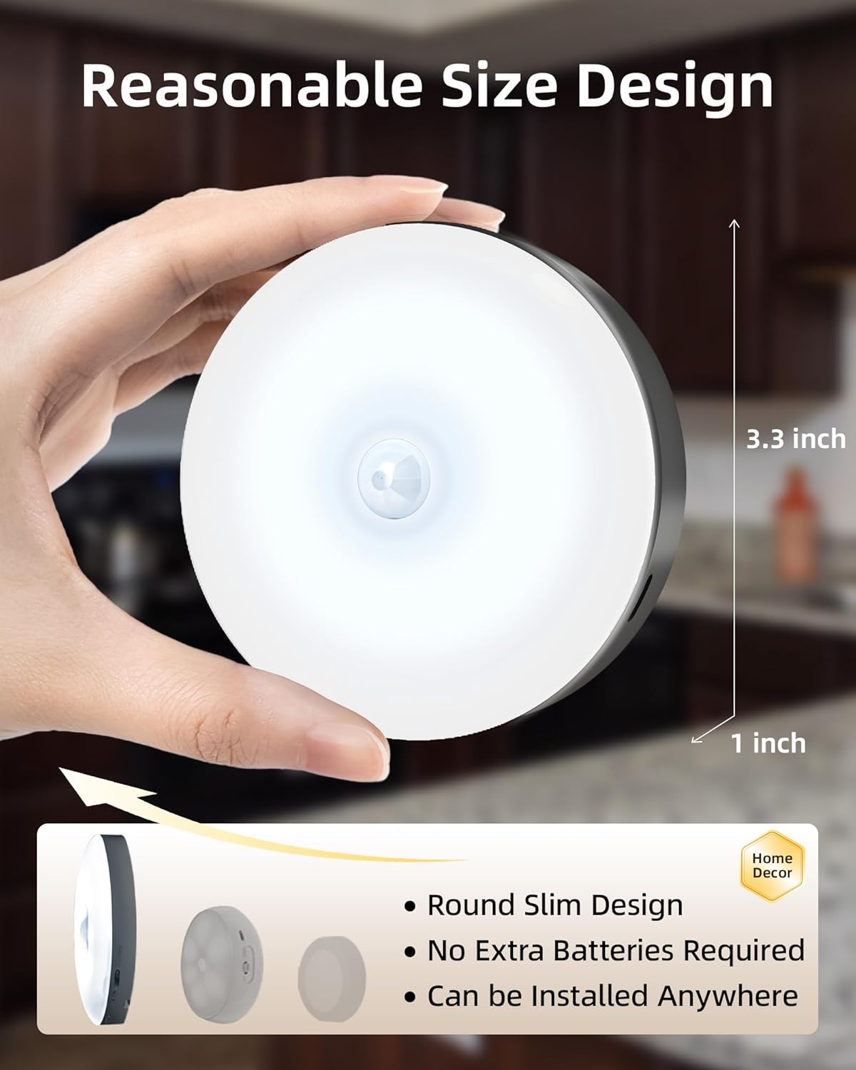 EZVALO Under Cabinet Lighting with Charging Station,1000mAh Rechargeable Puck Lights with Remote, 3 Color Temps & 12 RGB Closet Lights, Dimmable Motion Sensor Lights for Shelf, Kitchen (3 Packs)