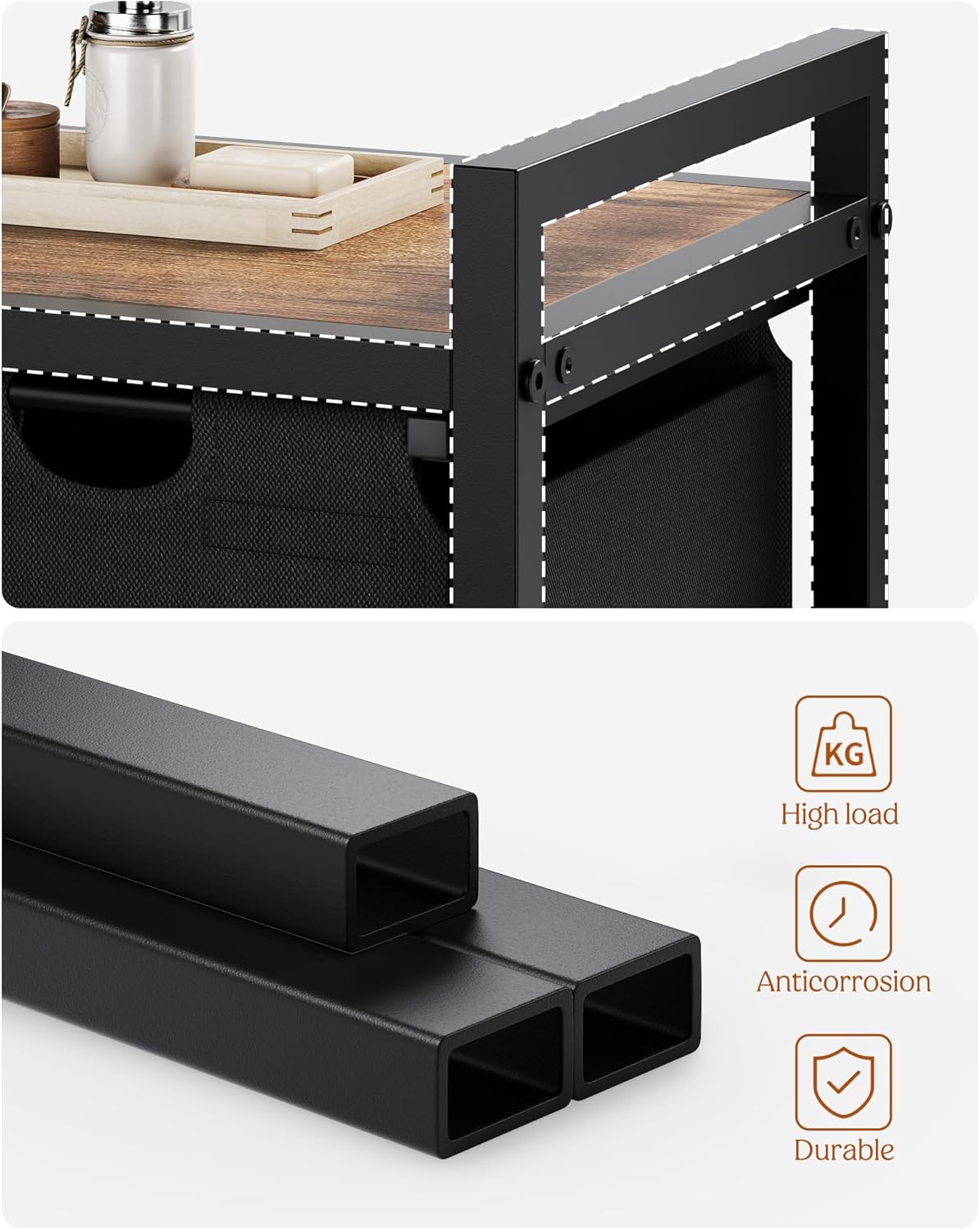 Lulive Laundry Hamper with Shelf, Laundry Basket 4 Section, Laundry Sorter Organizer with Pull-Out Removable Large 4 Color Bags & Large Top Shelf for Laundry Room, Bathroom and Dorm, 4 x 18 Gal (272L)