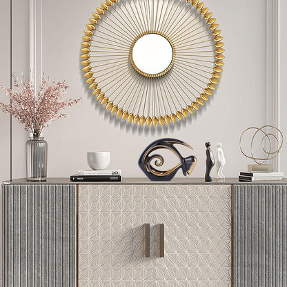 Black Gold Ceramic Fish Figurines - Coastal Home Decor, Modern Ocean Centerpieces for Living Room, Dining Area, Bathroom, Office, Coffee Table, Beach House, Nautical, Seaside, Entrance, Shelf Display