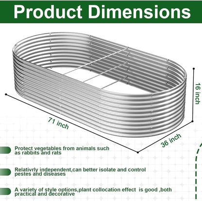2 Pack 6x3FT Tall Galvanized Raised Garden Bed Outdoor,Metal Garden Bed for Vegetables,Steel Raised Beds for Gardening,Above Ground Garden Box for Flower-TA0