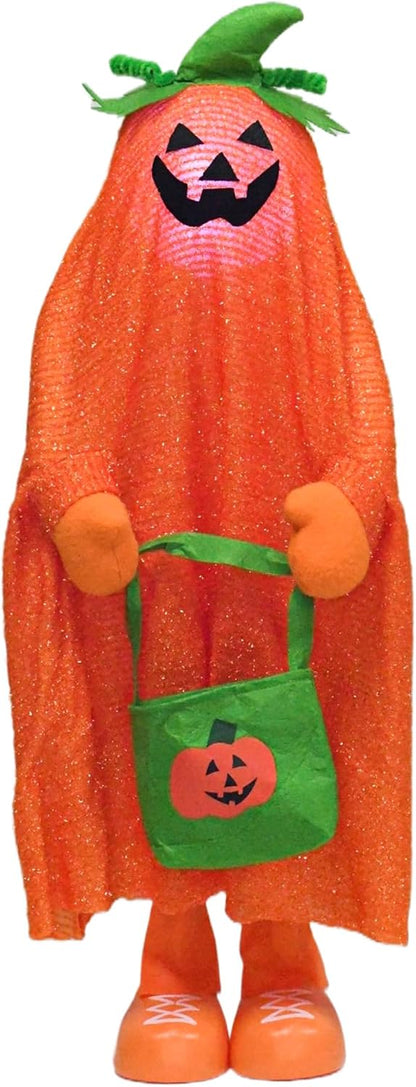 32" Front Porch Light up Halloween Pumpkin Figure Décor, Kit Standing Trick or Treat Indoor and Outdoor Decorations-Pumpkin