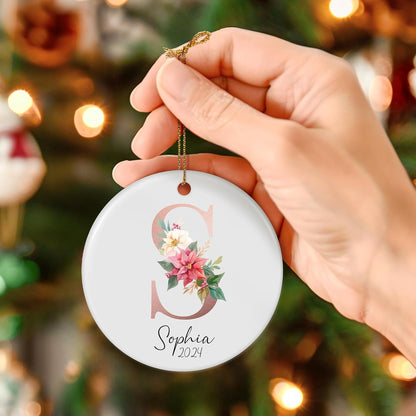 Letter Name Ornament, Personalized Christmas Ornaments 2025, Custom Initial A-Z Monogram Ornament, Family Keepsake Customized