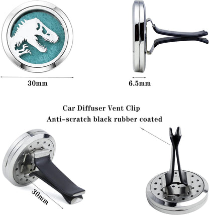 AZNECK Car Essential Oil Diffuser Vent Clip Car Diffuser Vent Clips Skull Dinosaur Air Freshener 10 Felt Pads Car Accessories for Women Gifts