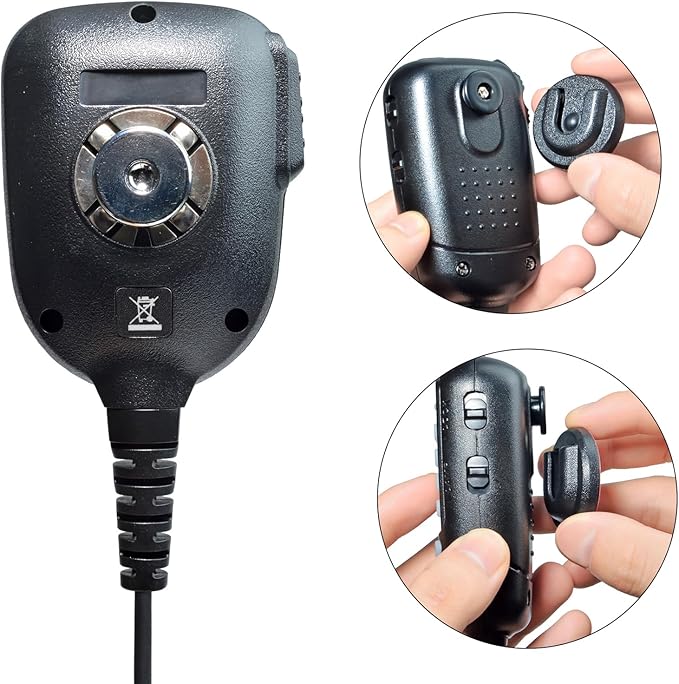 UAYESOK 2PCS Universal Ham CB Radio Microphone Hanger, Mobile Radio Speaker Mic Mount Holder Hang Up Clip with Adhesive Back