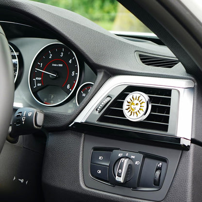 Sun Face Car Diffuser Vent Clip Aromatherapy Essential Oil Car Diffuser Vent Clips Air Freshener Car Accessories Mother's Birthday Gifts