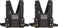 Radio Shoulder Holster Chest Harness Holder Vest Rig for Two Way Radio Chest Front Pack Pouch Walkie Talkie Case with Front Pouches for Kenwood Arcshell Retevis Baofeng UV-5R F8HP UV-82 888S (2Pack)
