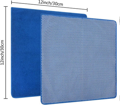 SINLAND Absorbent Microfiber Dish Cloths for Washing Dishes Best Kitchen Cloths Cleaning Cloth with Poly Scour Side 12Inchx12Inch 5 Pack Dark Blue