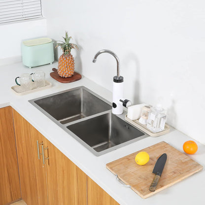 Silicone Kitchen Sink Organizer Tray for Multiple Usage,Eco-Friendly Sponges Holder for Kitchen Bathroom Counter or Sink,Dish Soap Dispenser,Scrubber,Bottle,Cup (Tapioca, 10"×5.3")