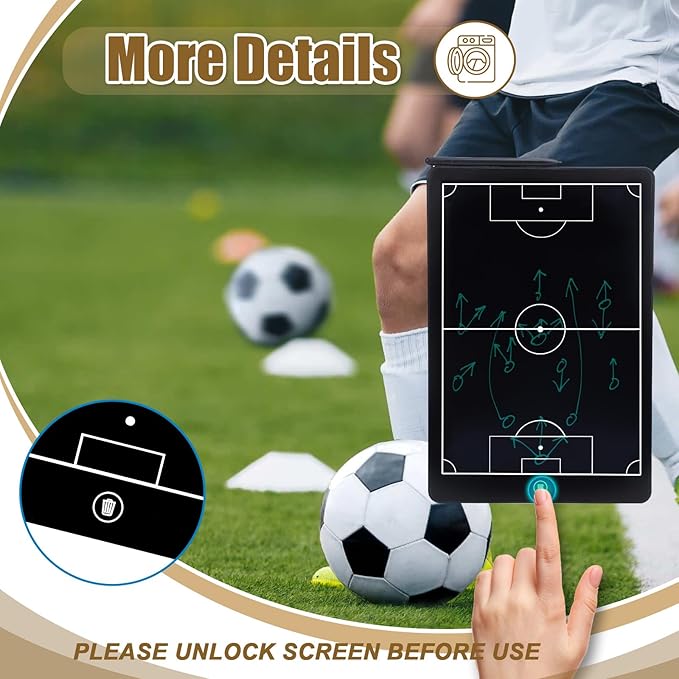 Soccer Coaching Board,16 Inch LCD Soccer Tactical Board, Soccer Marker Training Equipment Accessories with Pen