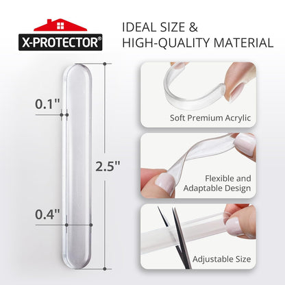 X-Protector Cabinet Door Bumper Strips - 40 PCS - Clear Door Silencer - Premium Cabinet Door Bumpers - Soft Door Slam Stopper - Multi-Purpose Bumpers for Cabinet Doors, Chair Backs, and More!