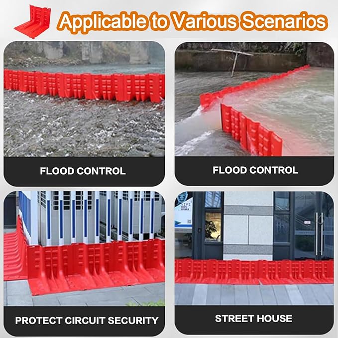 Flood Prevention Barriers,ABS Plastic Flood Barrier, 2/3/4/5/6/7/8/9/10/20/30-Pcs Flood Barrier L-Shaped Flood Barrier,for Underground Garage Warehouse Shopping(9-Pcs)