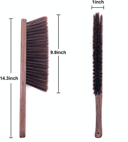 Hand Broom Cleaning Brushes-Soft Bristles Dusting Brush for Cleaning Car/Bed/Couch/Draft/Garden/Furniture/Clothes,Wooden Handle
