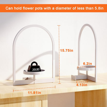 Wall Plant Holder, Wall Planter for Indoor Plants, Window Plant Shelves for Multiple Plants Indoor Outdoor, Framed Plant Holder for Home Decor (2 Pack)