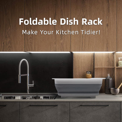 THANSTAR Collapsible Dish Drying Rack for RV Campers Portable Dinnerware Drainer Organizer for Kitchen Travel Trailer