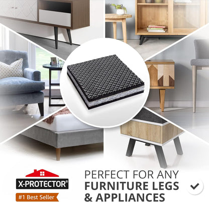 X-PROTECTOR Non Slip Furniture Pads – 4 PCS Premium Furniture Grippers 6"! Best SelfAdhesive Rubber Feet Furniture Feet – Ideal Non Skid Furniture Pad Floor Protectors – Keep Furniture in Place!
