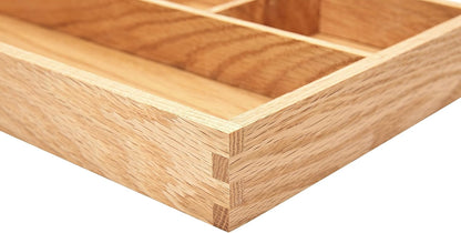 pandapark Wood Organizer Tray,Black Walnut,Desk & Drawer Storage Box (Oak Master-4)