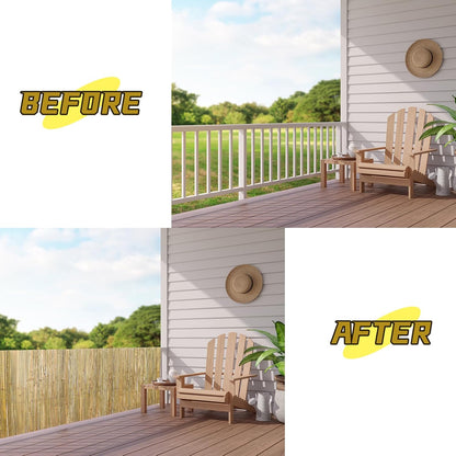 Natural Bamboo Slat Screening,6FT x 13FT Bamboo Fence Panel for Garden Privacy Fence Screen for Indoor or Outdoor (1.8m x 4m Approx)