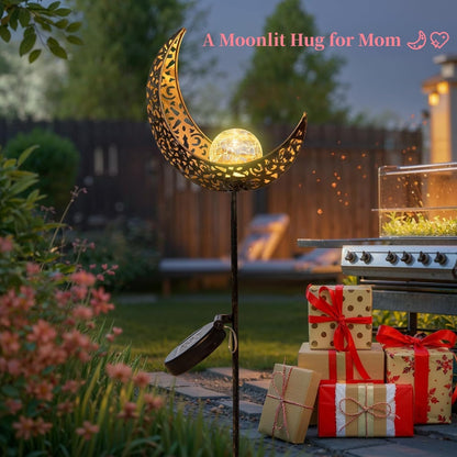 TAKE ME Moon Solar Lights Garden Outdoor Decor Waterproof Metal Solar Stakes Lights for Patio Yard Walkway Lawn Patio Mothers Day Garden Gifts Mom Wife Grandma