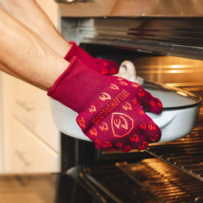 Grill Armor Oven Gloves 932°F Extreme Heat & Cut Resistant Oven Mitts with Fingers for BBQ, Cooking, Grilling, Baking – Accessory for Smoker, Cast Iron, Fire Pit, Camping, Fireplace, Griddle & More