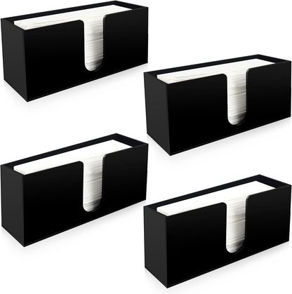 Paper Towel Holder for Countertop,Black Acrylic Napkin Dispenser-Multifold/C-Fold/Z-Fold Trifold Paper Towel Dispenser for Bathroom Kitchen Restaurant Toilet - Durable 5mm Thick(4)