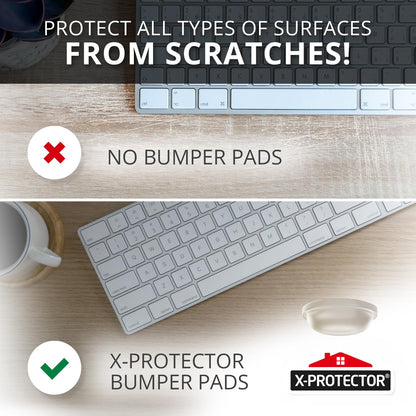 X-Protector Cabinet Door Bumpers 100 PCS – 1/2" Silicone Clear Bumpers – Ideal Cabinet Bumpers – Self-Adhesive Thick Door Silencer – Bumper Pads to Protect Glass & Other Surfaces!