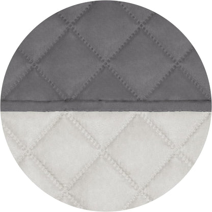 PureFit Reversible Quilted Sofa Cover, Water Resistant Slipcover Furniture Protector, Washable Couch Cover with Non Slip and Elastic Straps for Kids, Dogs, Pets (Chair, Gray/Ivory)