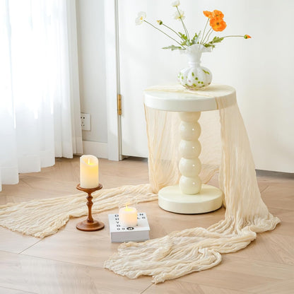 Sioloc 5 Pack Beige Cheesecloth Table Runner Fall Autumn Decor for Home 10ft Table Cloth for Tea Wedding Birthday Party Baby Bridal Shower Halloween Thanksgiving