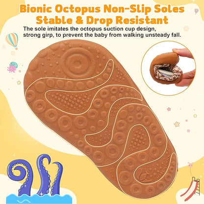 FEETCITY Baby First Walking Shoes Wide Baby Shoes Infant Sneakers Newborn Crib Shoe Barefoot Lightweight Slip On Shoe
