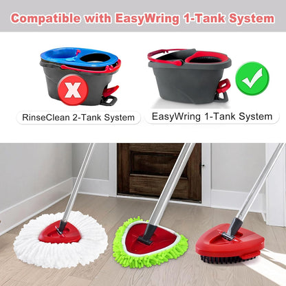 Mop Handle for O Cedar,2 Spin Mop Base for Ocedar, Mop Stick Pole Handle Adjustable 30-58" and Replacement Mop Base Part for EasyWring Spin Mop, Lightweight & Durable