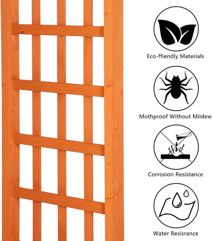 VINGLI 85in Wooden Arbor, Wedding Arch for Ceremony, Wood Trellis for Plant Climbing, Christmas Decor Pergola for Garden Backyard, Lawn (Teak)