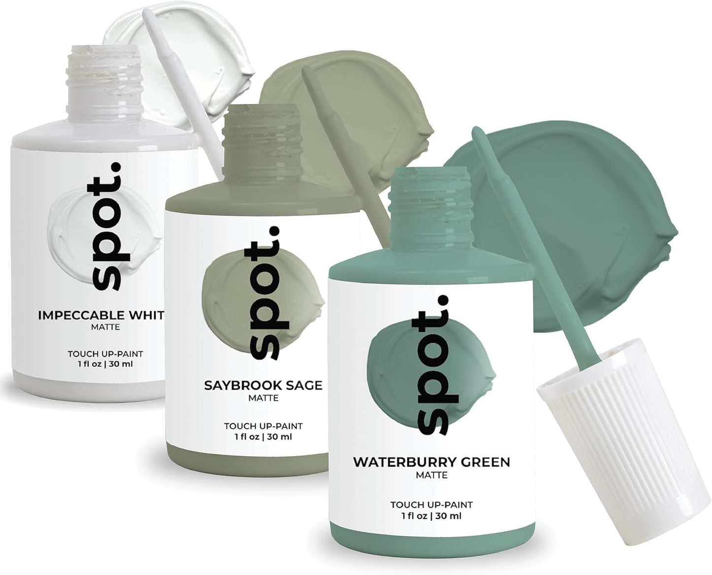 spot. Touch-Up Paint | Matte Finish for Cabinets, Walls, Doors & Furniture | Multi-Tone Green Repair Kit | Quick-Dry, Self-Priming, Low-Odor, Eco-Friendly | No-Sanding or Primer Needed | 3 Pack